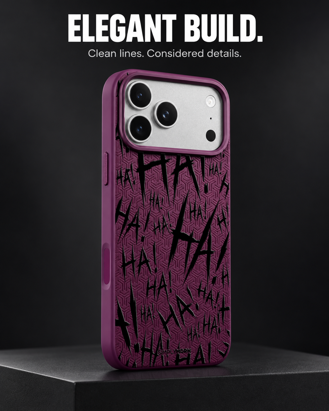 JOKESTER NOIR LeatherX case in Plum, representative iPhone Pro-style template, view 4