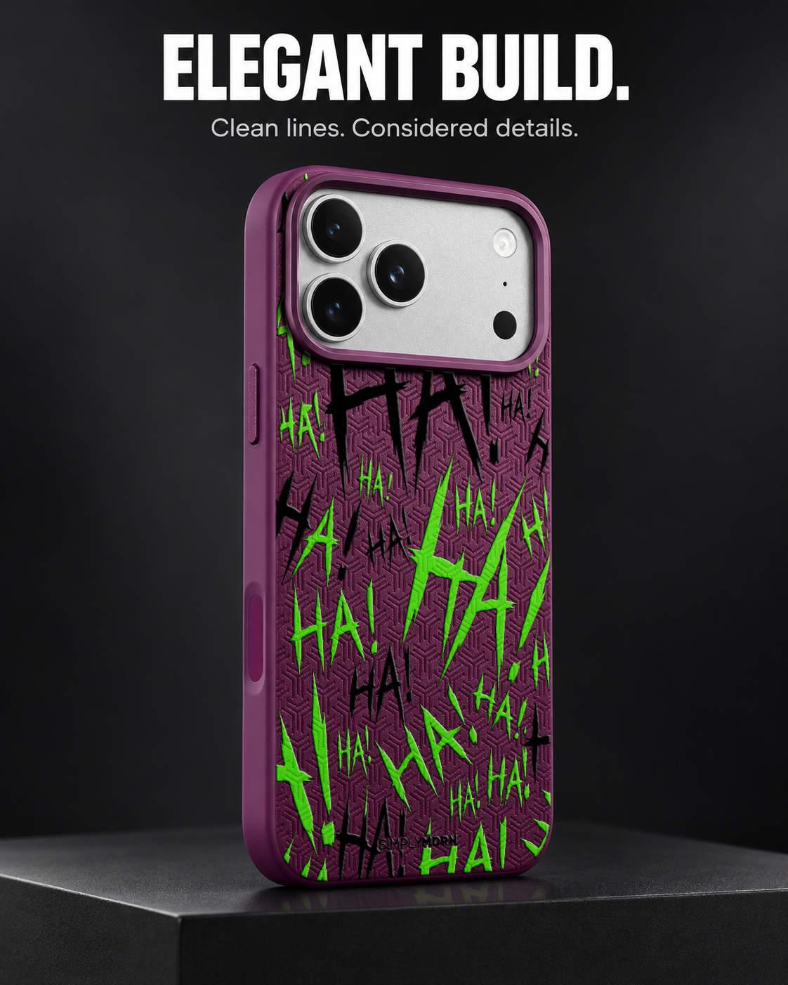 JOKESTER MIDORI LeatherX case in Plum, representative iPhone Pro-style template, view 4