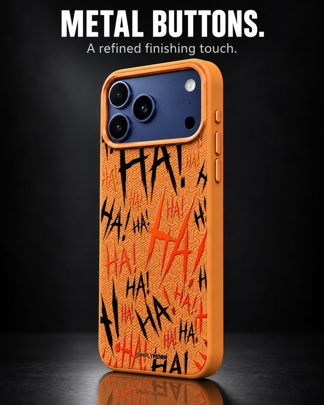 JOKESTER ARANCIO LeatherX case in Orange, representative iPhone Pro-style template, view 2