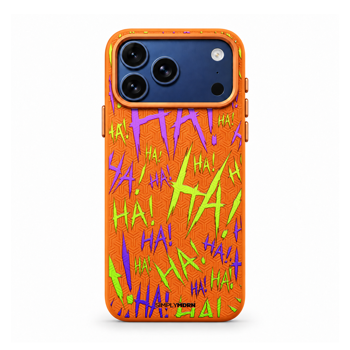 JOKESTER CHARTREUSE LeatherX case in Orange, representative iPhone Pro-style template, view 1