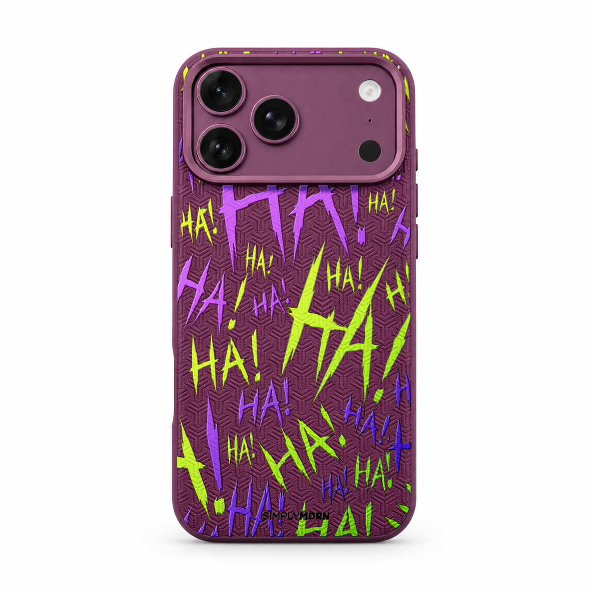 JOKESTER CHARTREUSE LeatherX case in Plum, representative iPhone Pro-style template, view 1