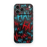 Jokester Cian: cyan scattered HA brush lettering on the black Slim case, view 1