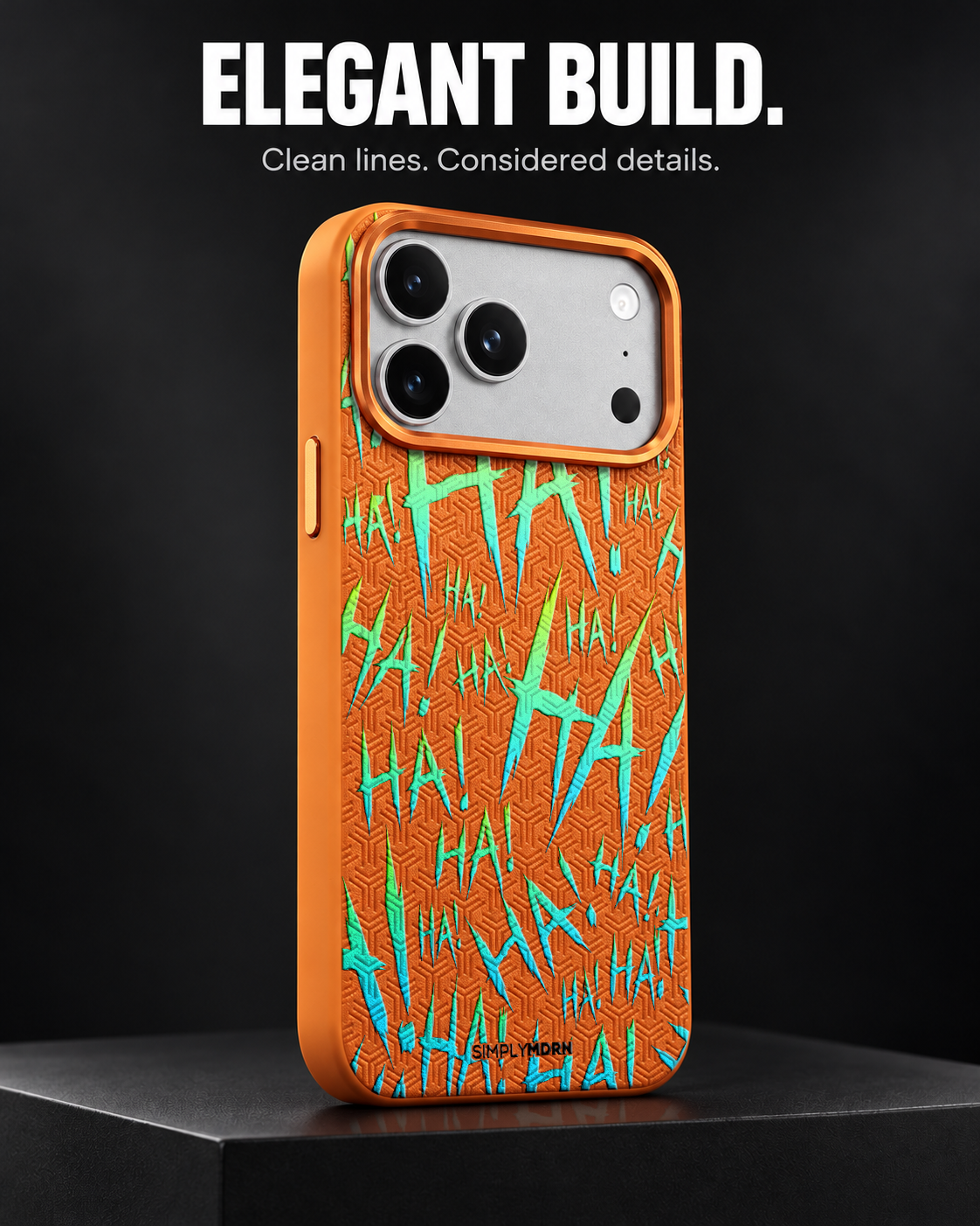 JOKESTER AIGUE-MARINE LeatherX case in Orange, representative iPhone Pro-style template, view 4