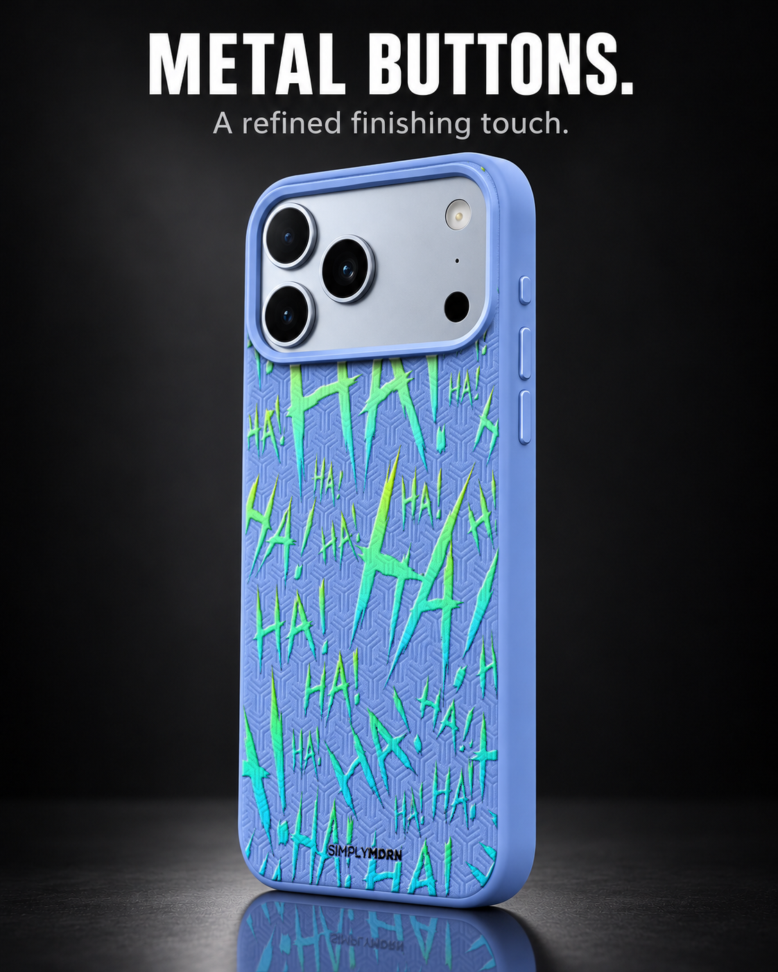 JOKESTER AIGUE-MARINE LeatherX case in Periwinkle, representative iPhone Pro-style template, view 2