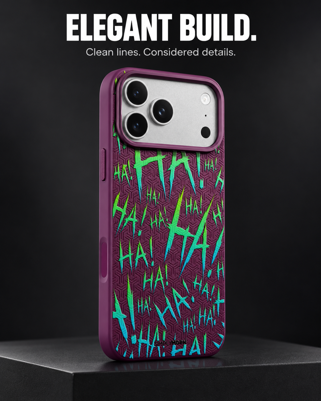 JOKESTER AIGUE-MARINE LeatherX case in Plum, representative iPhone Pro-style template, view 4