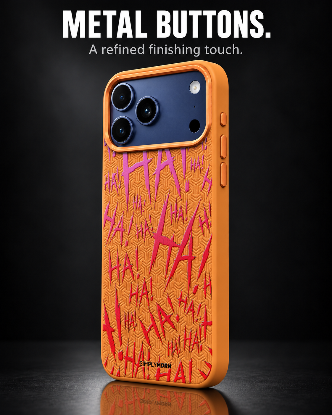 JOKESTER POURPRE LeatherX case in Orange, representative iPhone Pro-style template, view 2