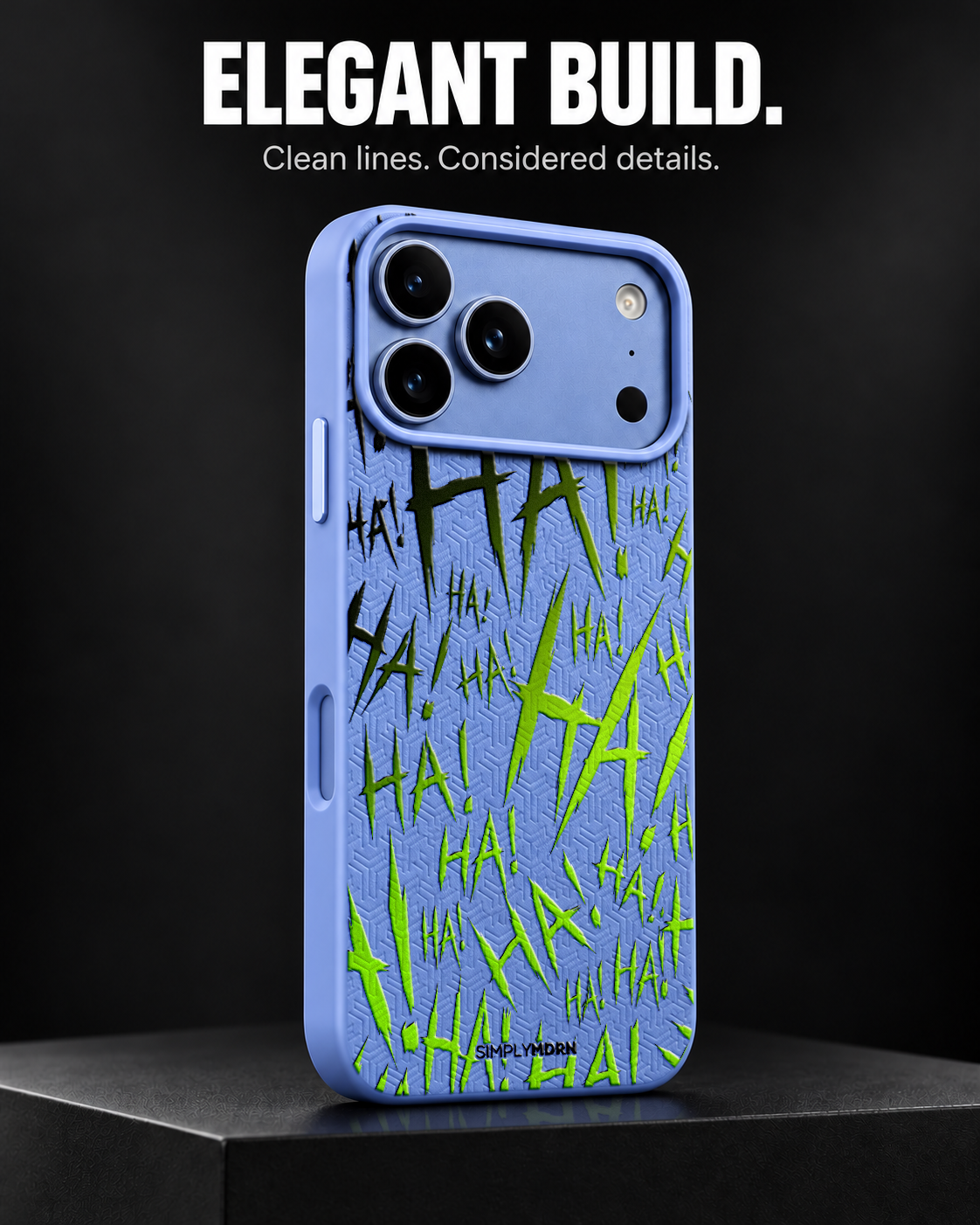 JOKESTER KURO MIDORI LeatherX case in Periwinkle, representative iPhone Pro-style template, view 4