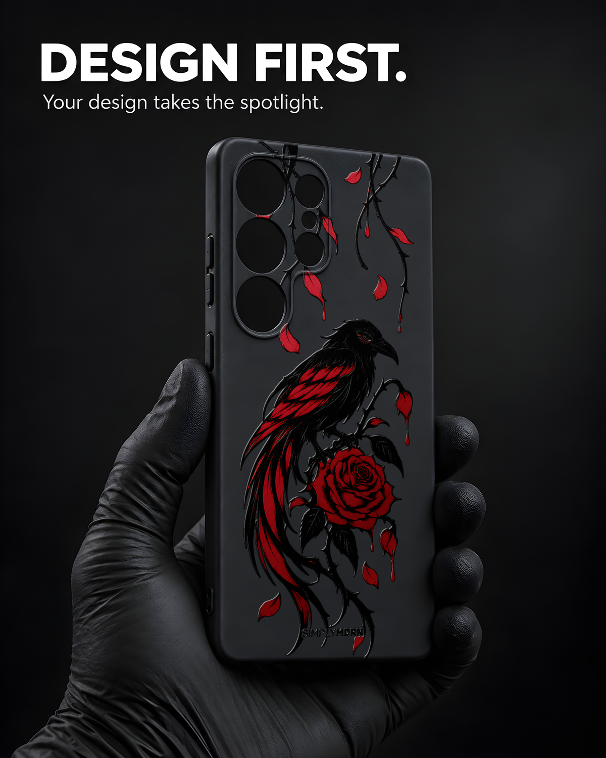 Ravenheart artwork on a Black Slim case, Samsung S25 Ultra representative image, view 3