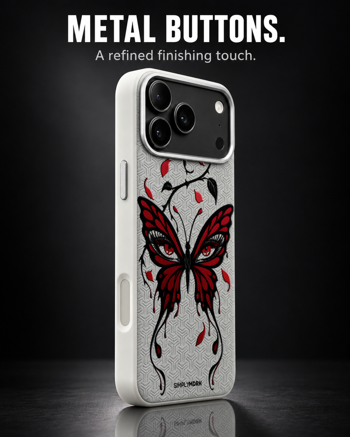 SABLEWING LeatherX case in Light Gray, representative iPhone Pro-style template, view 2