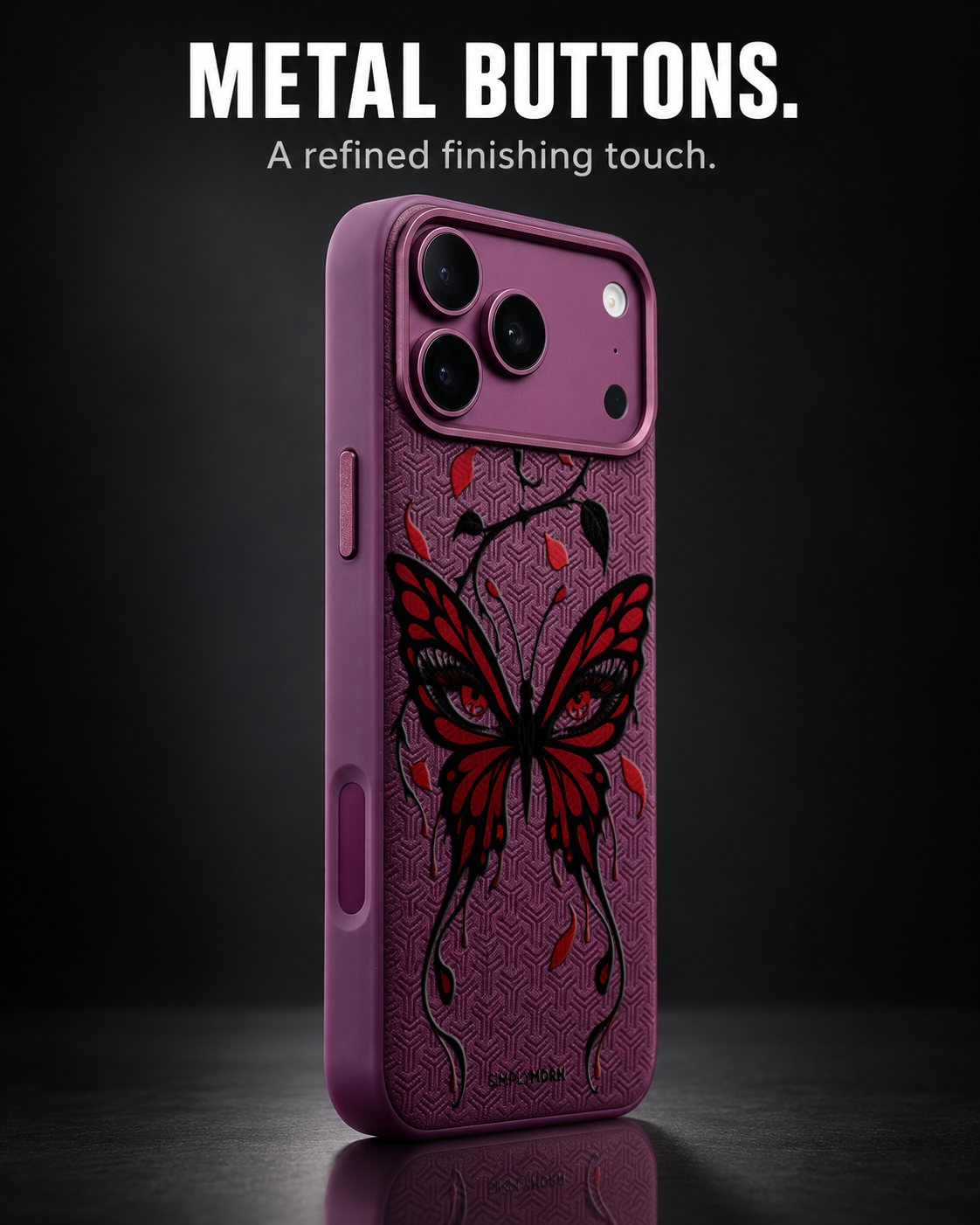 SABLEWING LeatherX case in Plum, representative iPhone Pro-style template, view 2