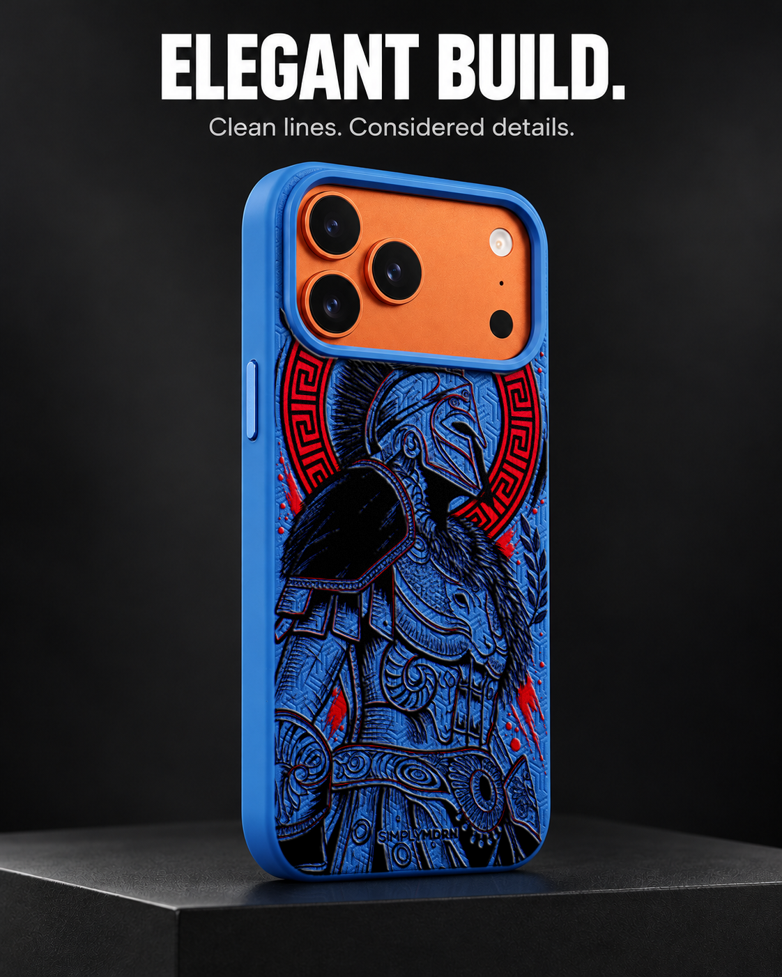 GLADIATOR LeatherX case in Blue, representative iPhone Pro-style template, view 4