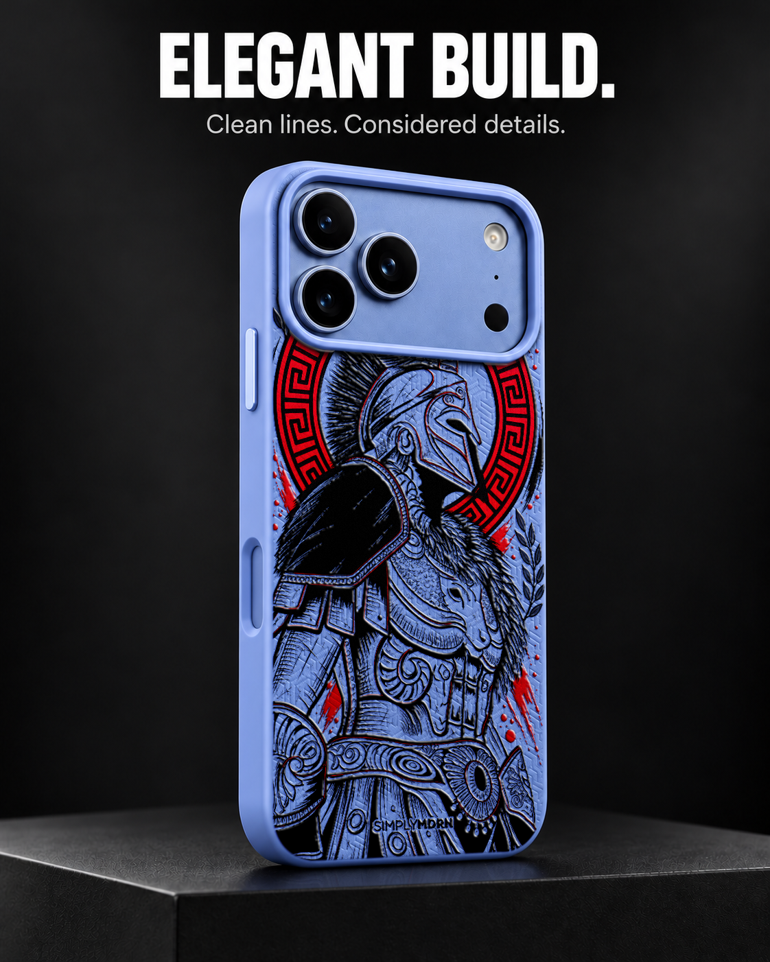 GLADIATOR LeatherX case in Periwinkle, representative iPhone Pro-style template, view 4