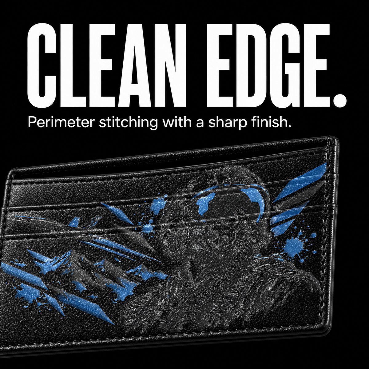 Night Vector Card Wallet - edge detail