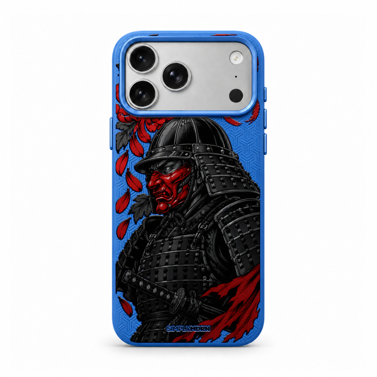 ONI VIGIL LeatherX case in Blue, representative iPhone Pro-style template, view 1