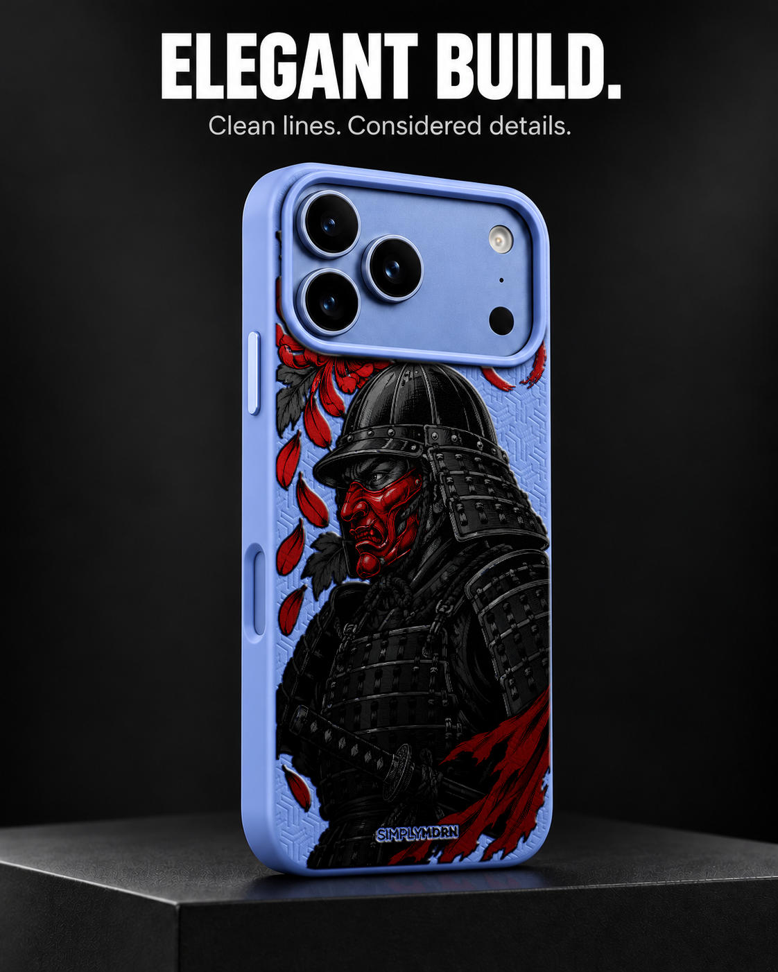 ONI VIGIL LeatherX case in Periwinkle, representative iPhone Pro-style template, view 4
