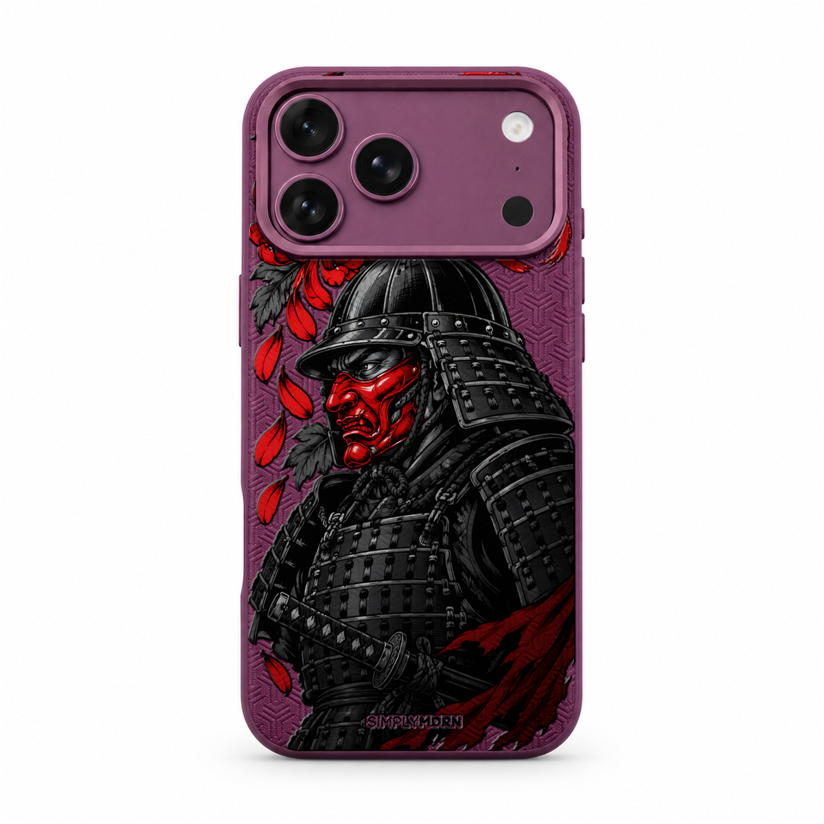 ONI VIGIL LeatherX case in Plum, representative iPhone Pro-style template, view 1