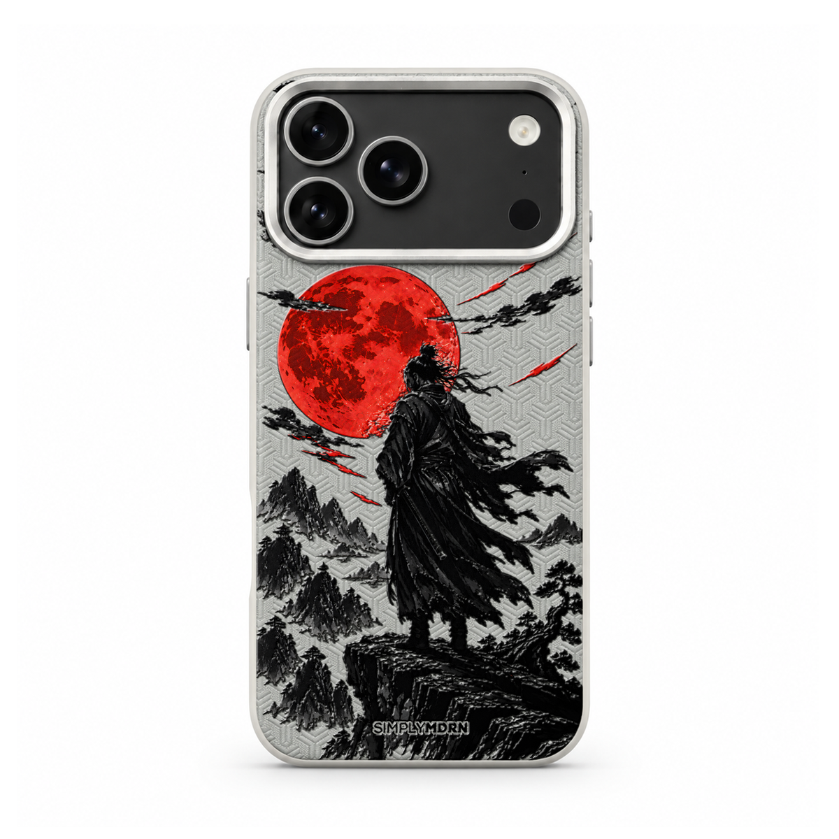 SILENT OATH LeatherX case in Light Gray, representative iPhone Pro-style template, view 1