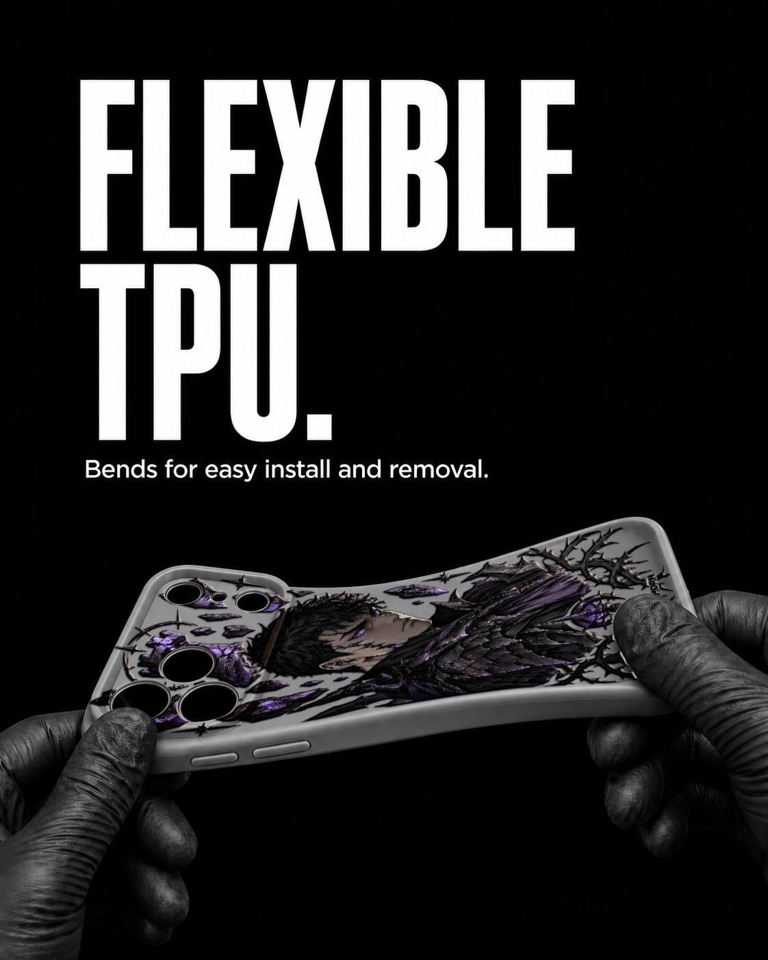 ABYSS ROOK original anime-inspired artwork on Slim S2 Gray case, pictured on iPhone 17 Pro Max - view 3