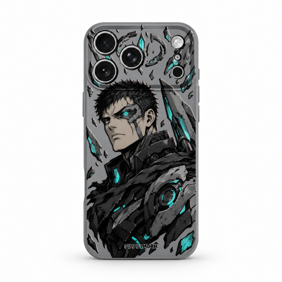 ARC REACTOR original anime-inspired artwork on Slim S2 Gray case, pictured on iPhone 17 Pro Max - view 1