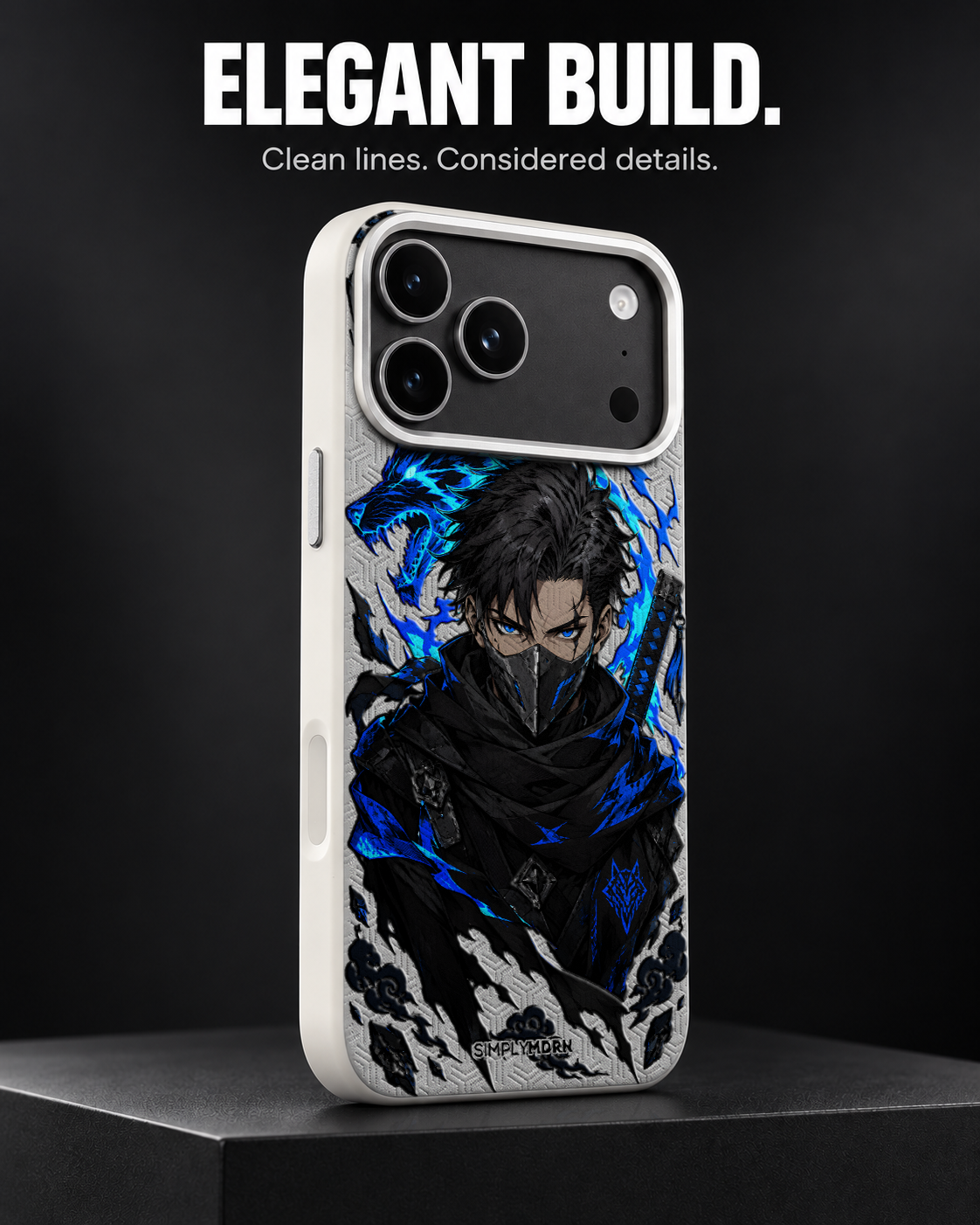 STORM FANG LeatherX case in Light Gray, representative iPhone Pro-style template, view 4