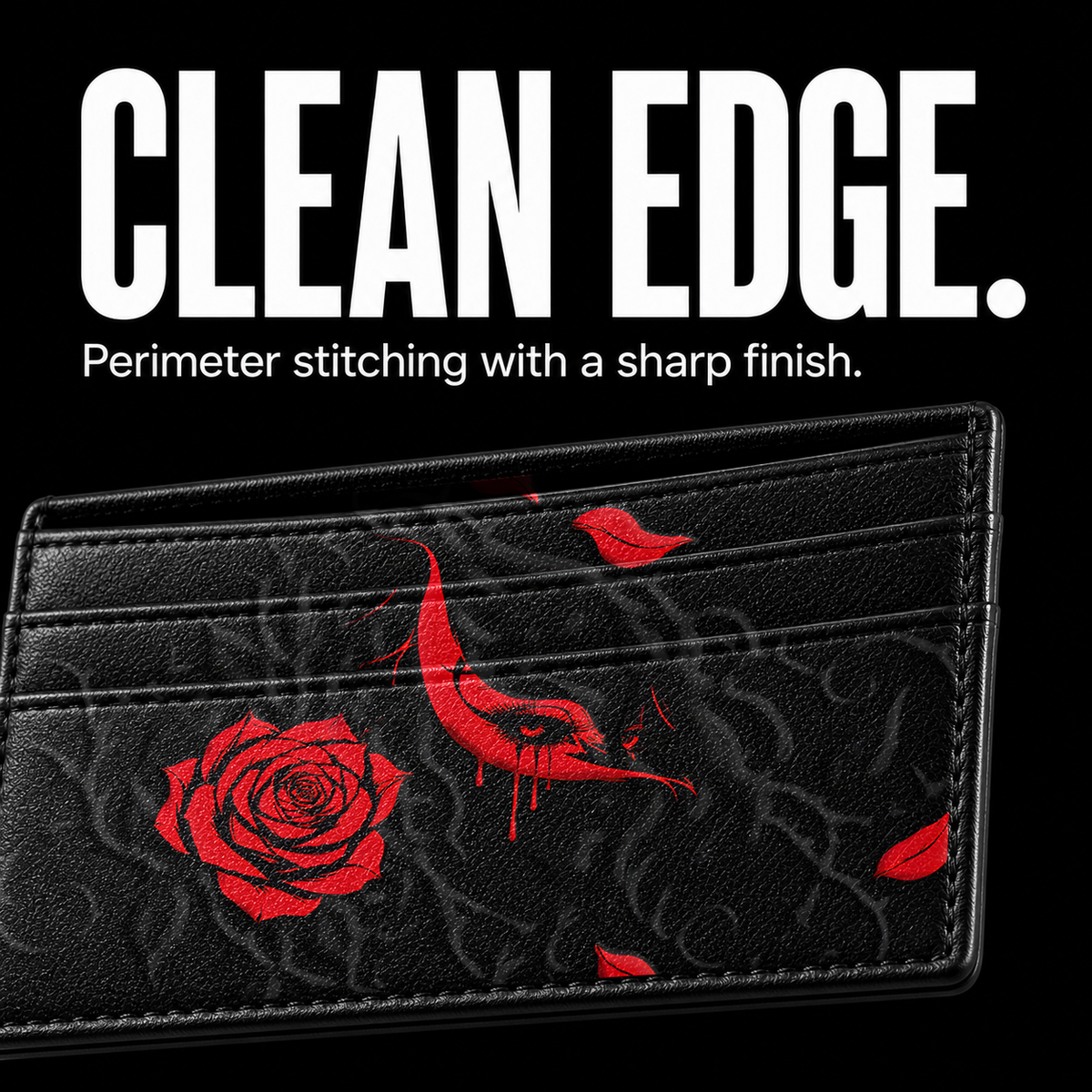 VEILBLOOM Card Wallet - edge detail
