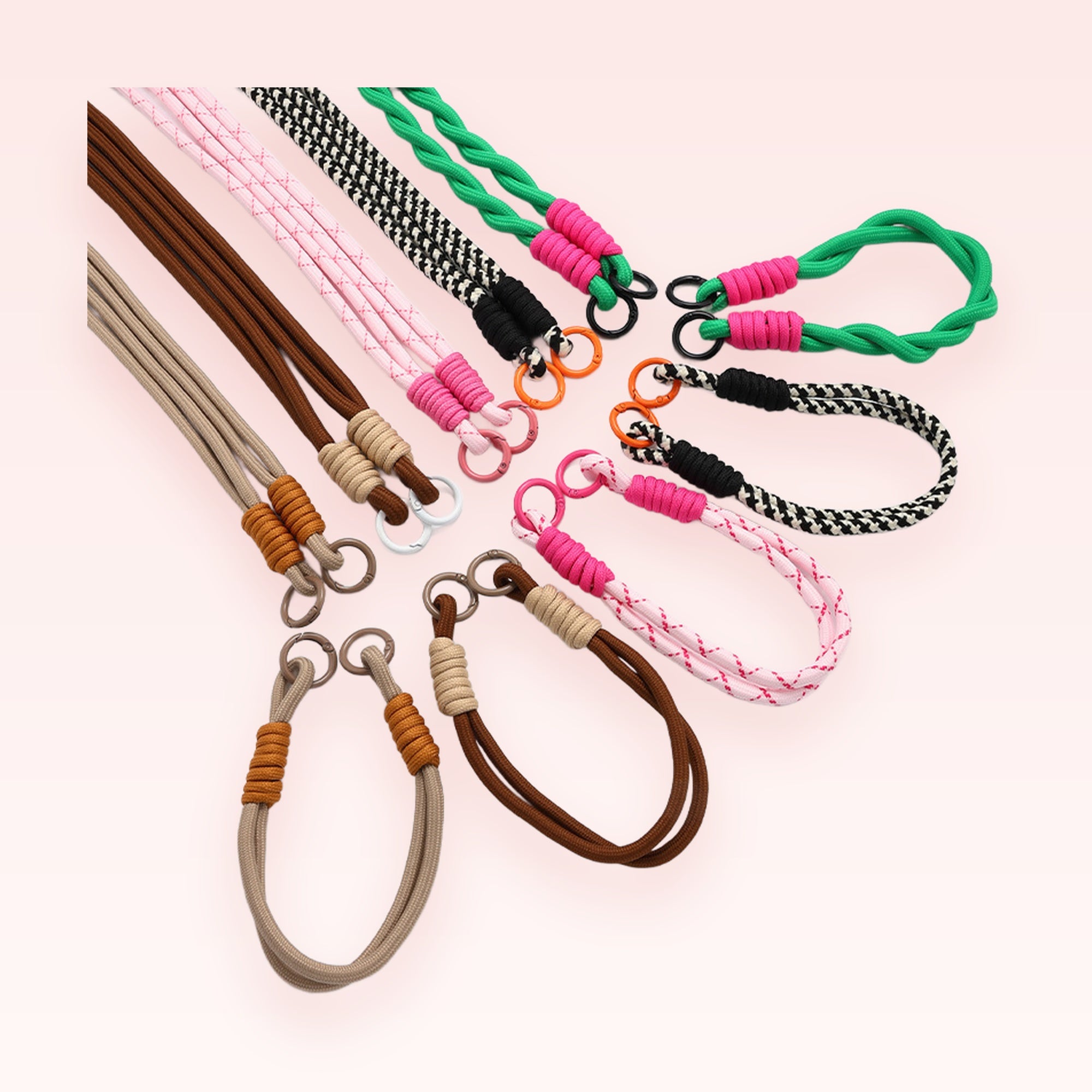 SIMPLYBUBBI — Two-Tone Cord Phone Handle | Colorful Looped Wristlet Keychains