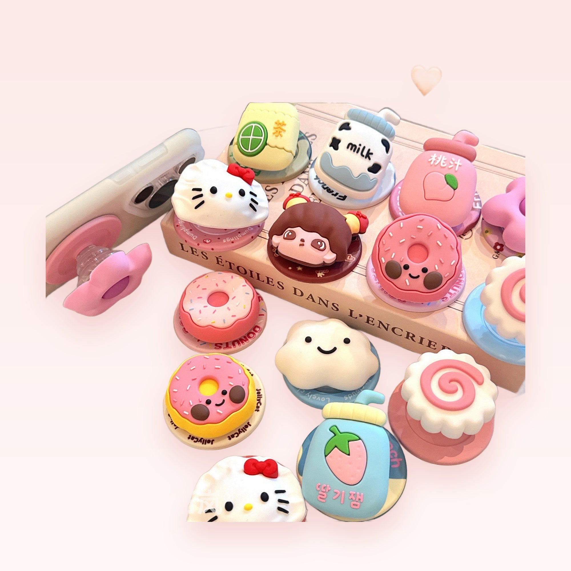 Kawaii Cartoon Character Phone Grip | Cute Silicone Pop Socket Stand