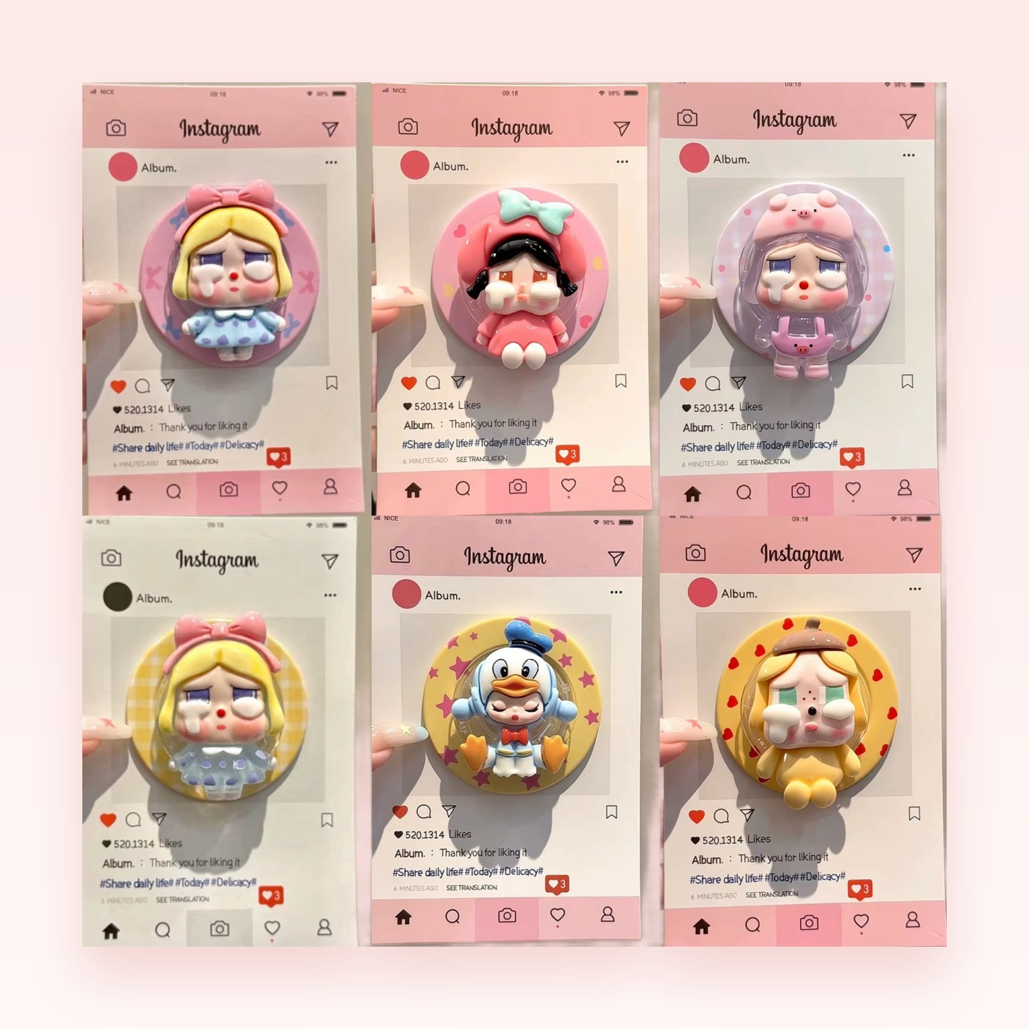 Kawaii Crying Character Phone Grip | Cute Pop Socket Stand for Girls