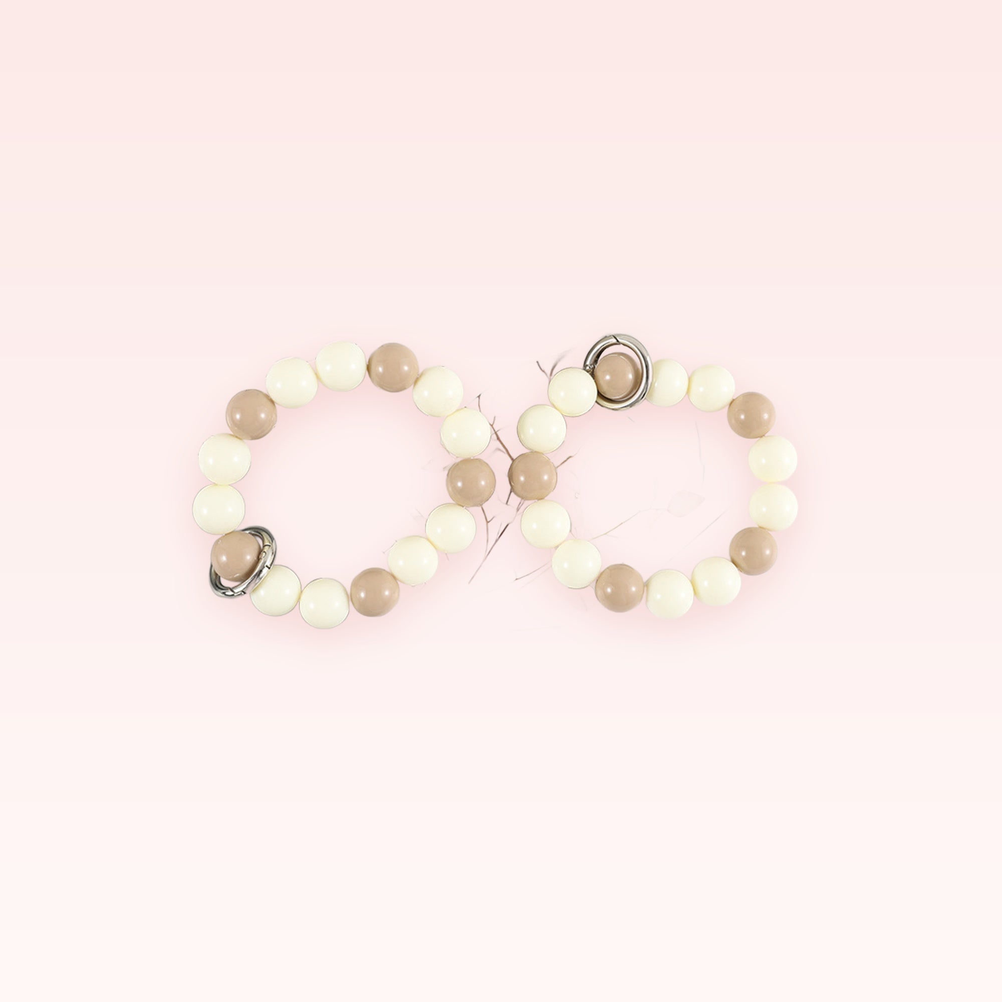 Chic Bead Phone Charm Strap | Neutral Tone Wrist Lanyard