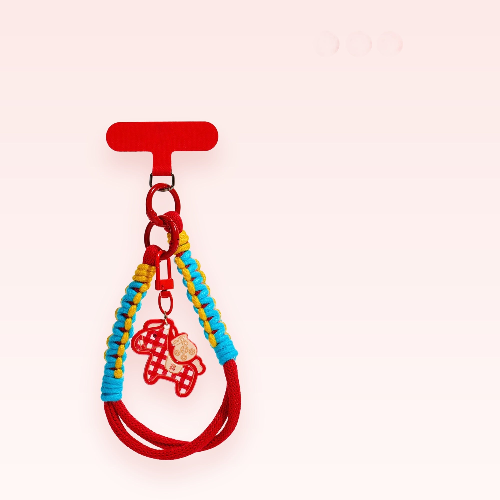 Red Braided Knot Phone Charm | Lucky Horse Wrist Lanyard