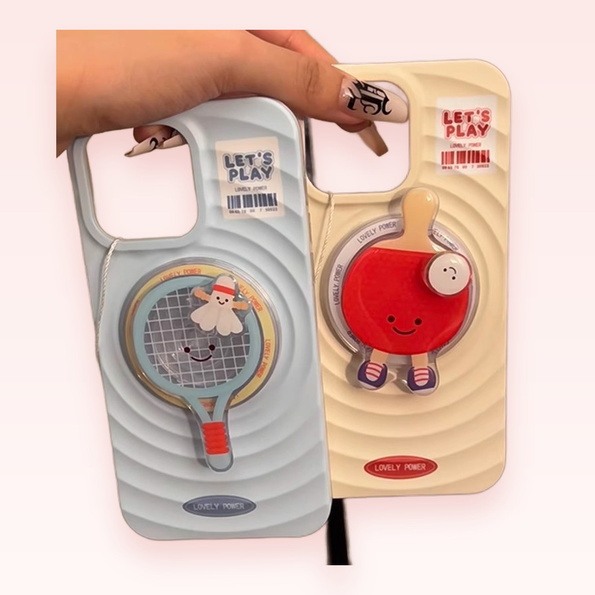 Kawaii Badminton Racket & Ping Pong Paddle Phone Grips | Cute Sports Pop Socket Stands