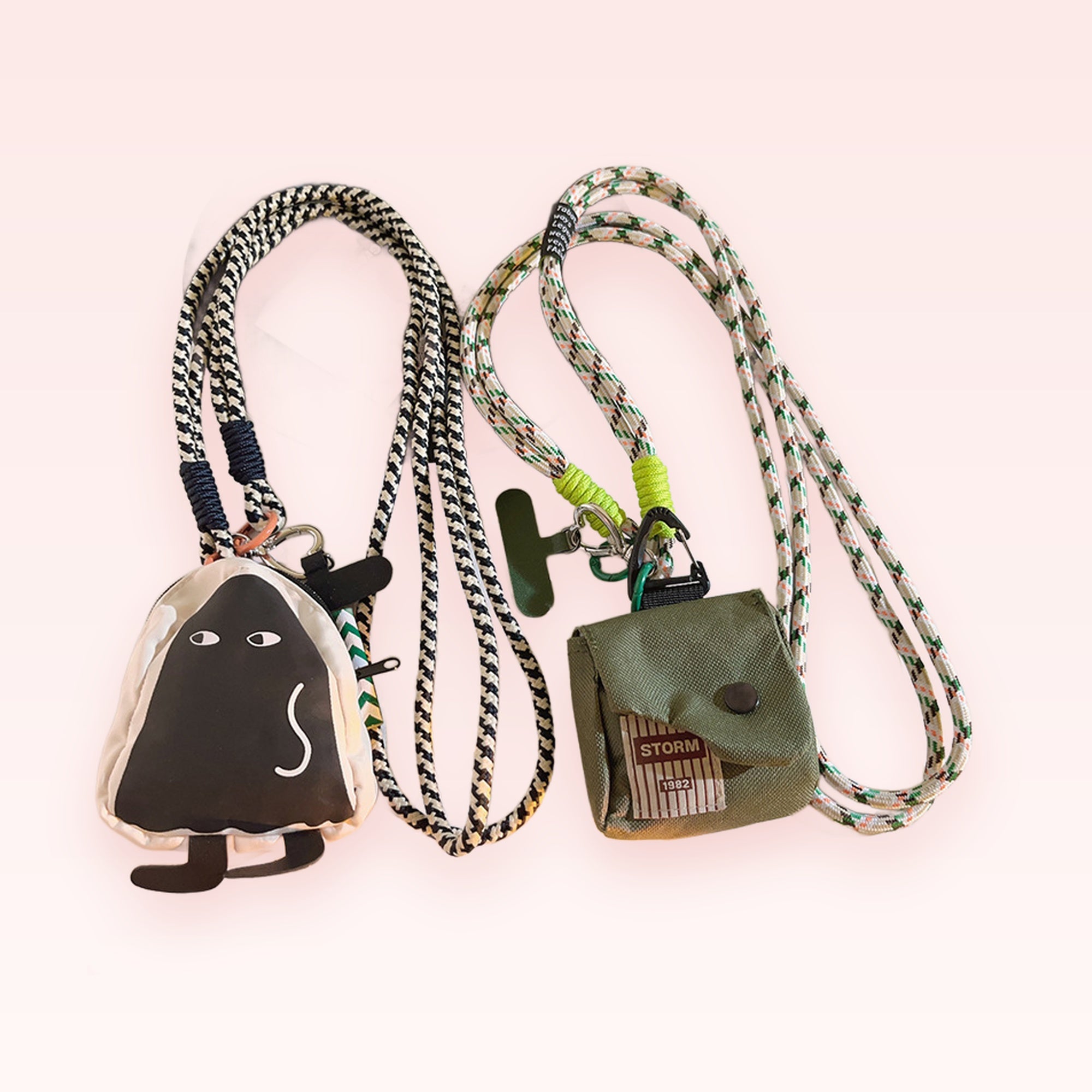 Cute Cartoon Ghost & Mini Pouch Phone Lanyard | Aesthetic Crossbody Phone Strap