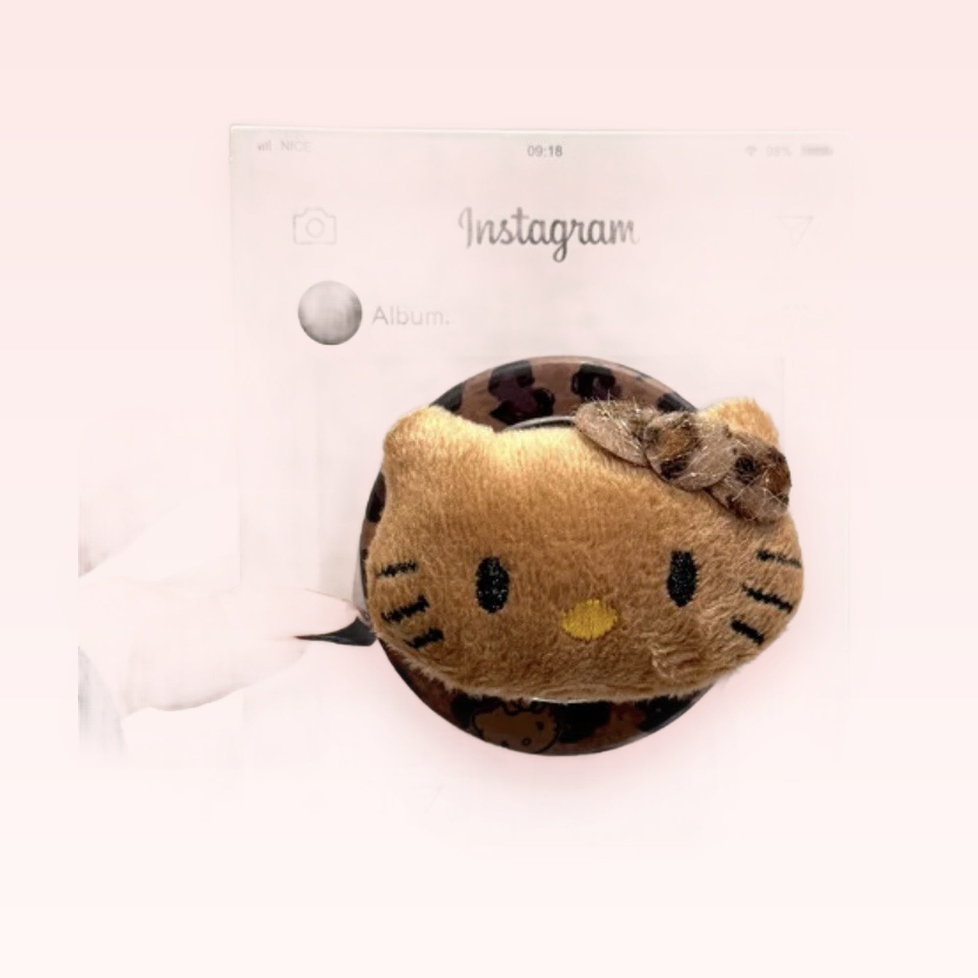 Cute Hello Kitty Leopard Print Phone Grip | Kawaii Pop Socket Stand