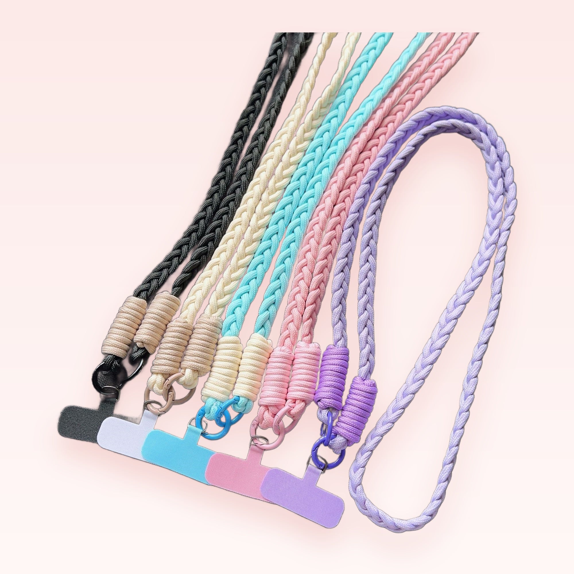 Braided Pastel Phone Lanyard Strap | Cute Woven Wristlet for Phone