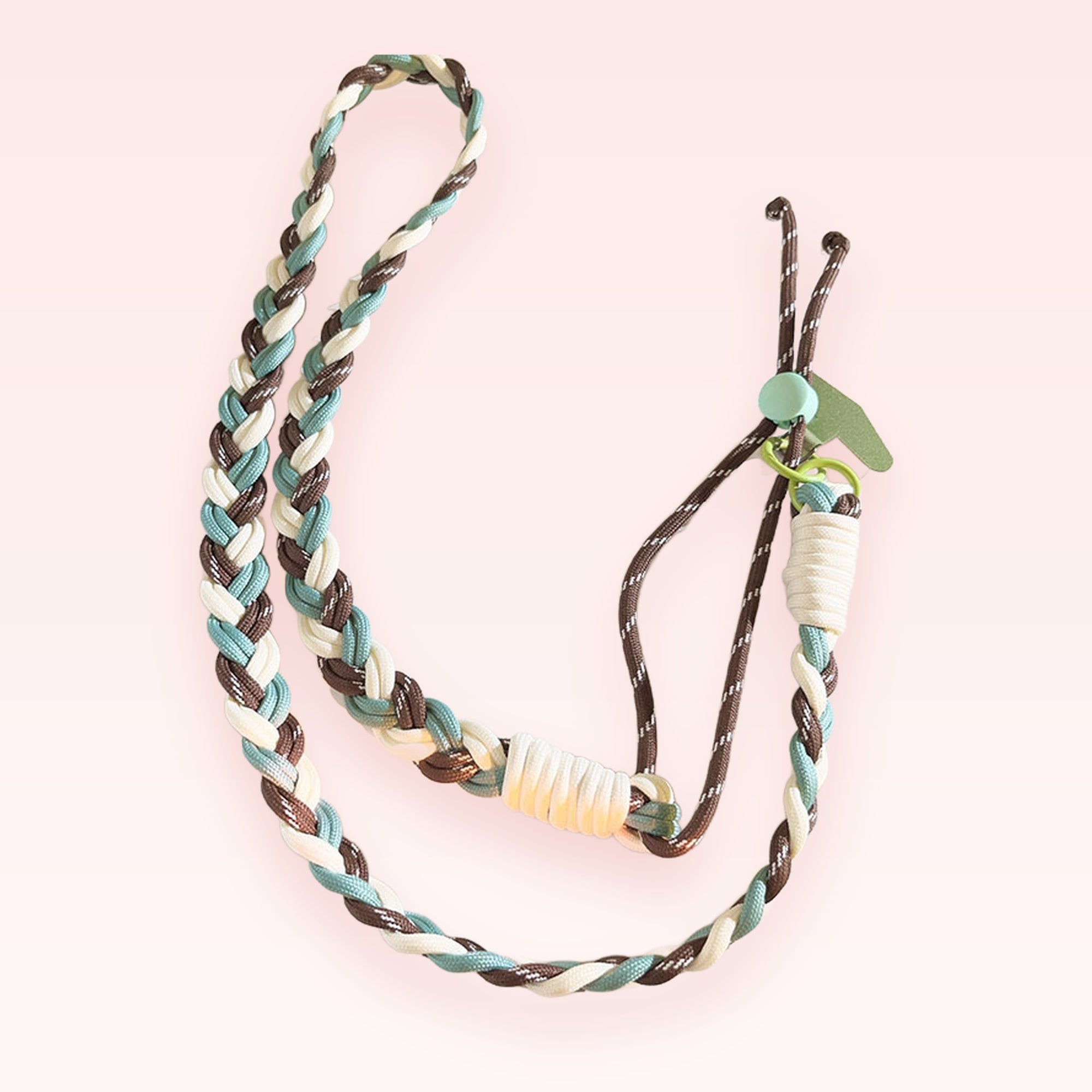 Braided Adjustable Phone Lanyard | Aesthetic Brown Blue White Wrist Strap