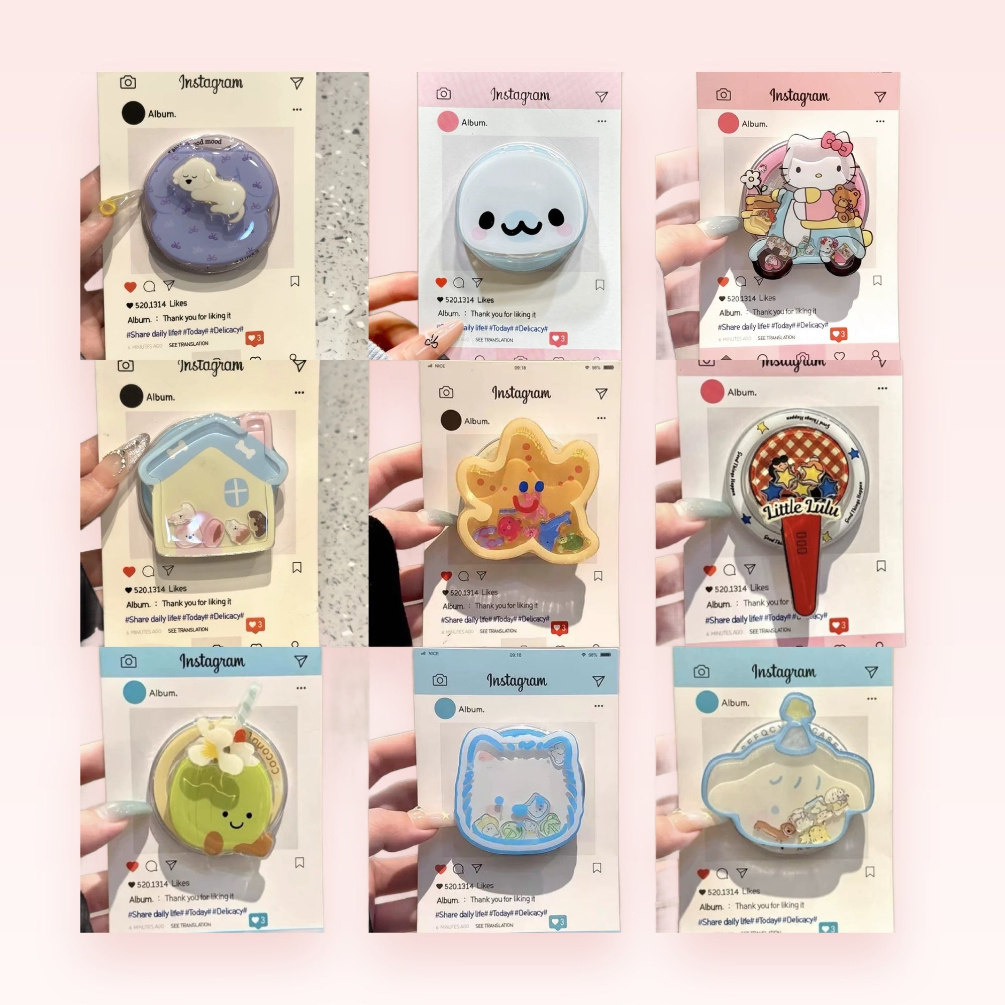Kawaii Cartoon Character Phone Grip Collection | Cute Pop Socket Stand
