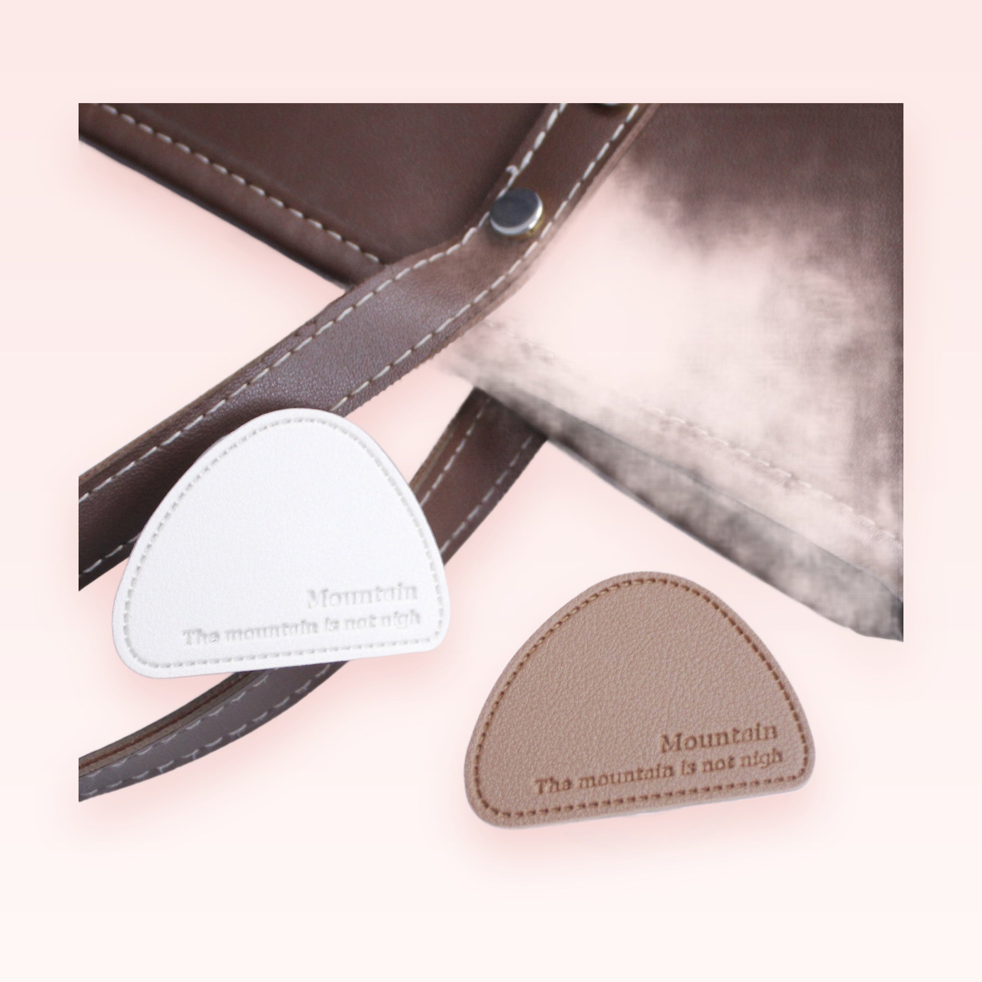 Aesthetic Mountain Quote Phone Grip | Minimalist Brown & White Pop Socket Stand