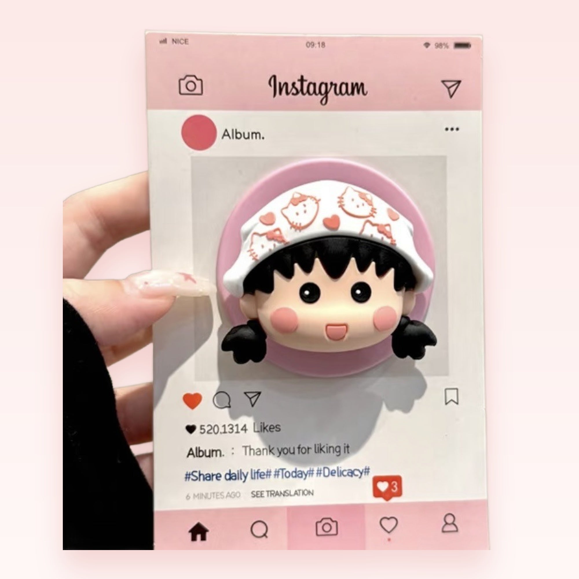 Kawaii Chibi Maruko-chan Phone Grip | Cute Anime Pop Socket Stand