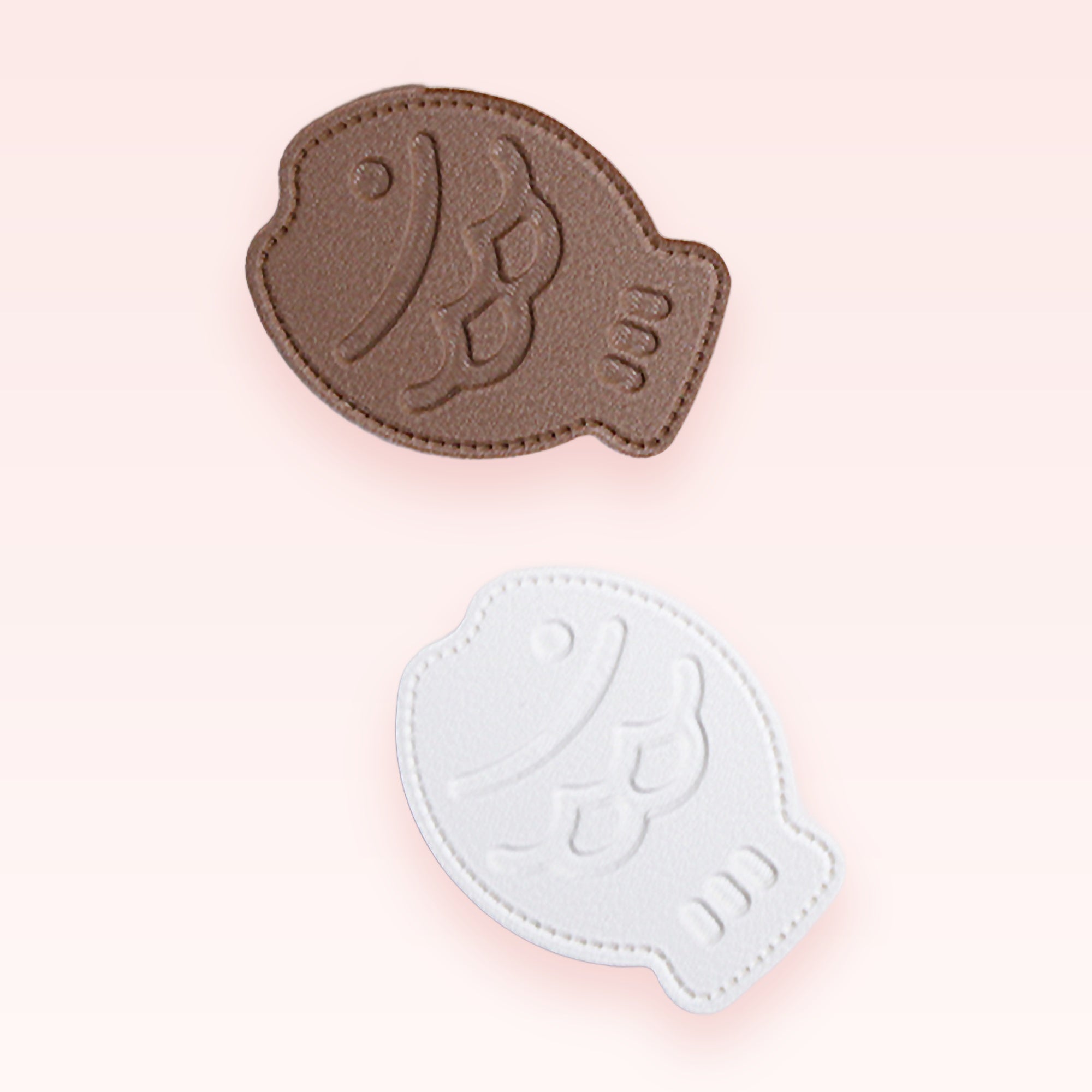 Taiyaki Fish Phone Grip | Kawaii Brown & White Faux Leather Pop Socket