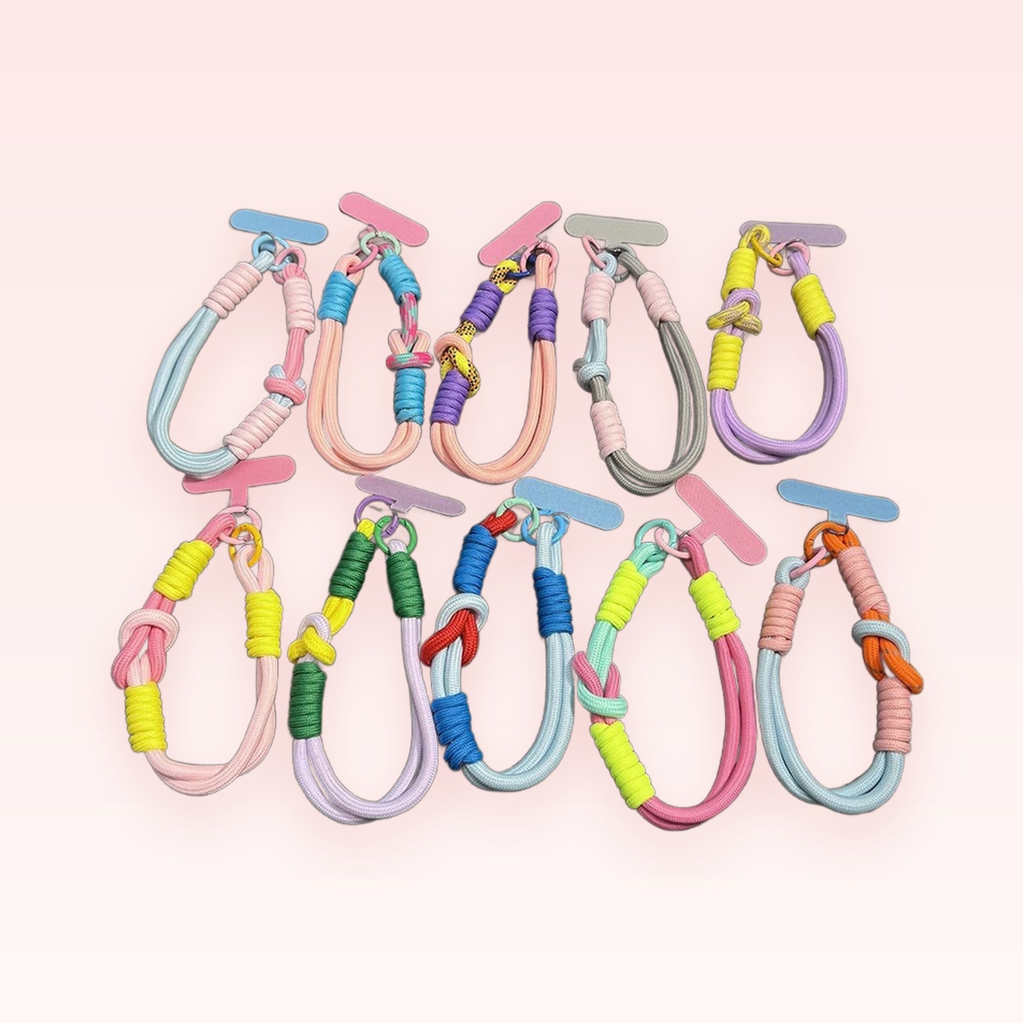 Colorful Braided Rope Phone Charm Strap | Aesthetic Knotted Wrist Lanyard