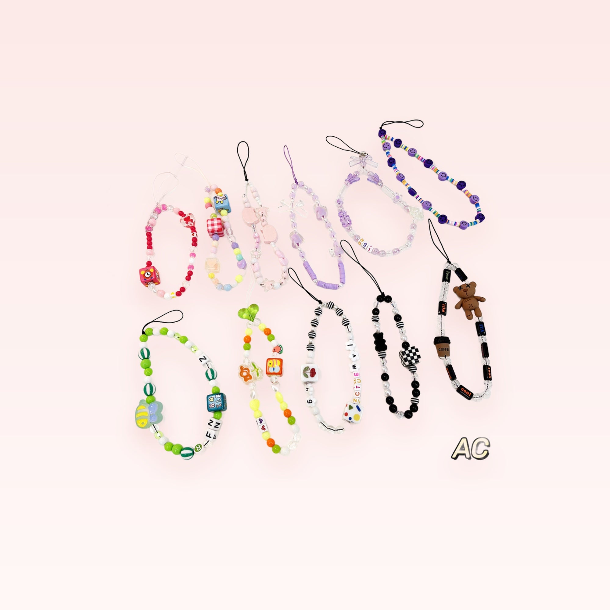 Kawaii Beaded Phone Charm Strap | Cute Wrist Lanyard for Phones