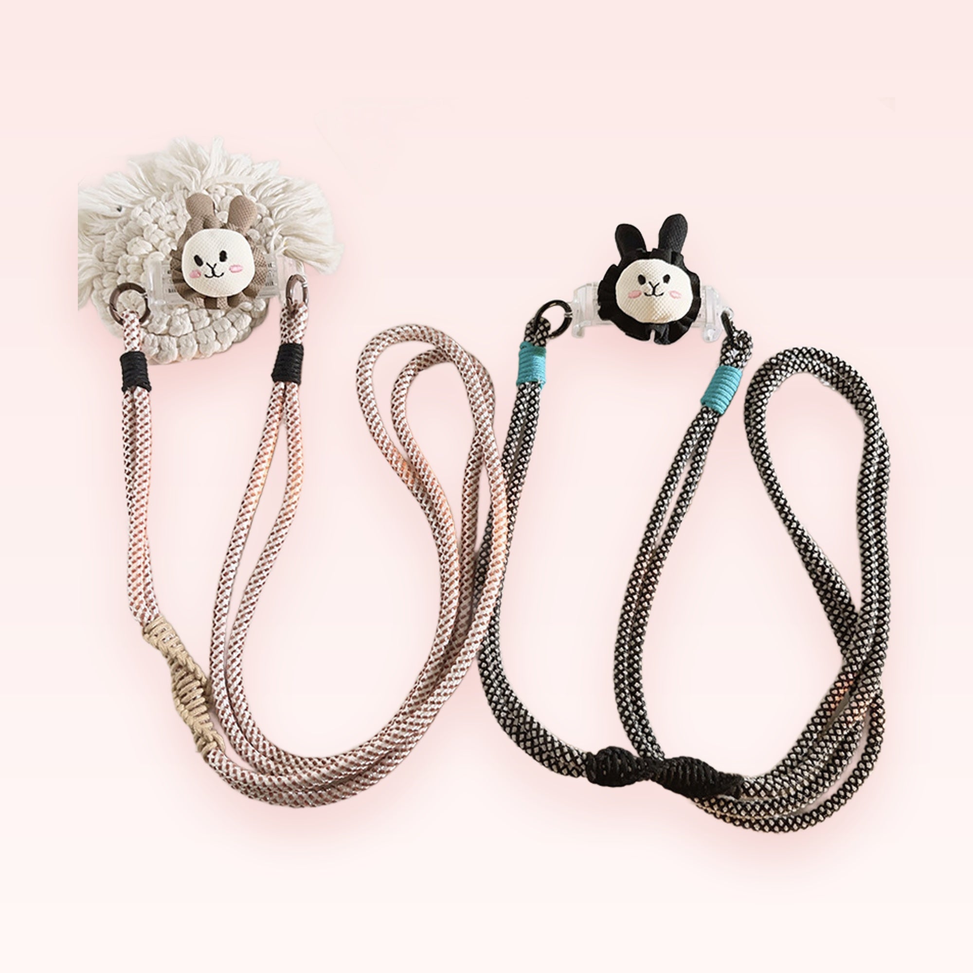Kawaii Bunny Phone Lanyard Strap | Cute Black & White / Pink & White Crossbody