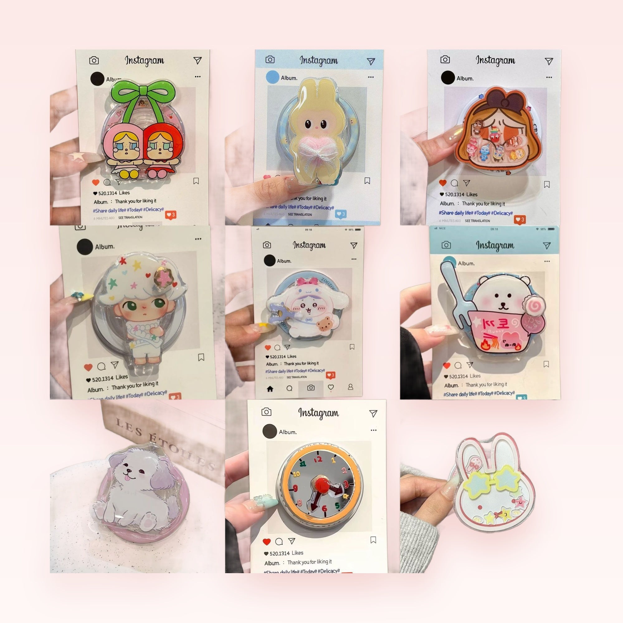 Kawaii Cartoon Character Phone Grip | Cute Pop Socket Stand for Girls