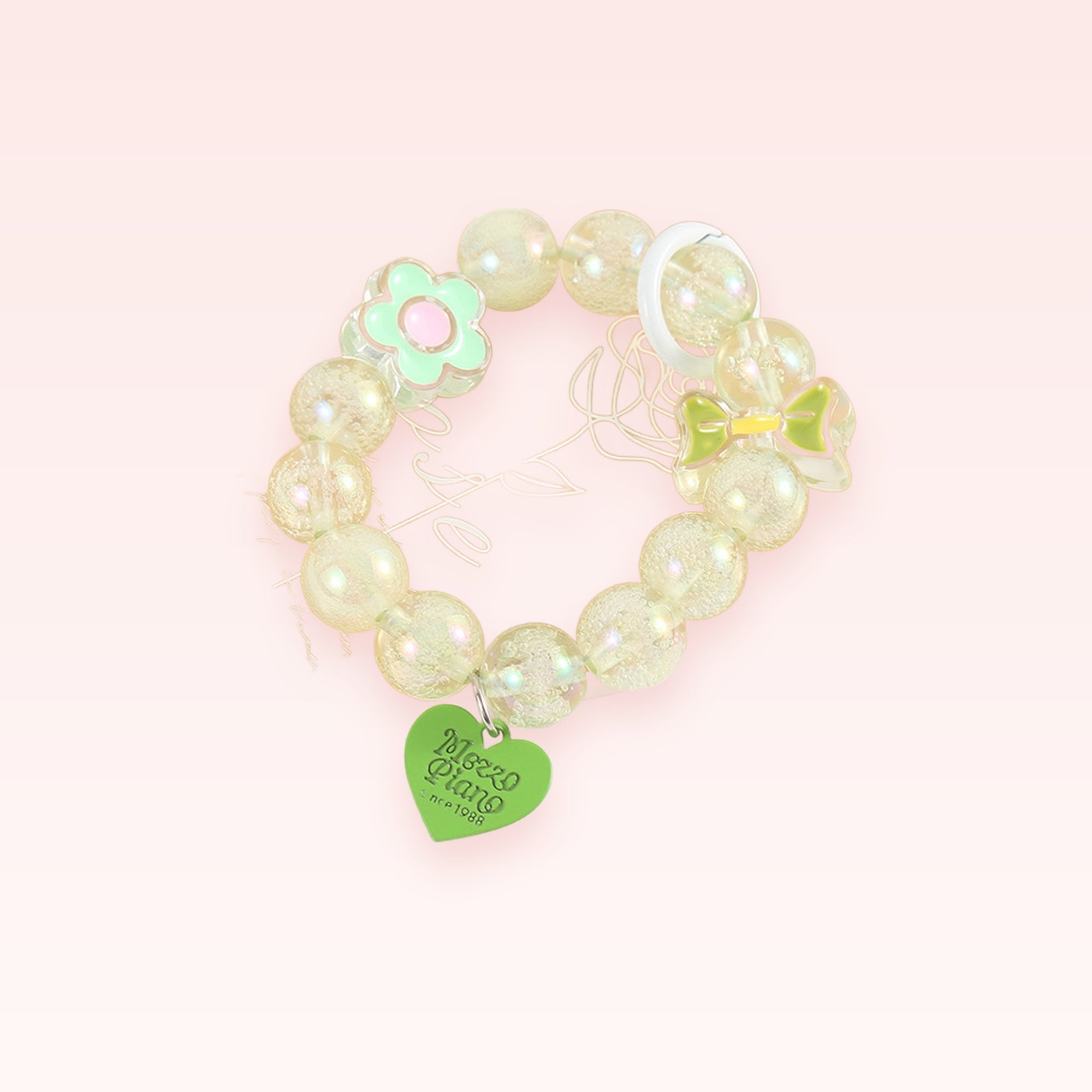 Kawaii Iridescent Bead Phone Charm Strap | Cute Flower & Bow Lanyard