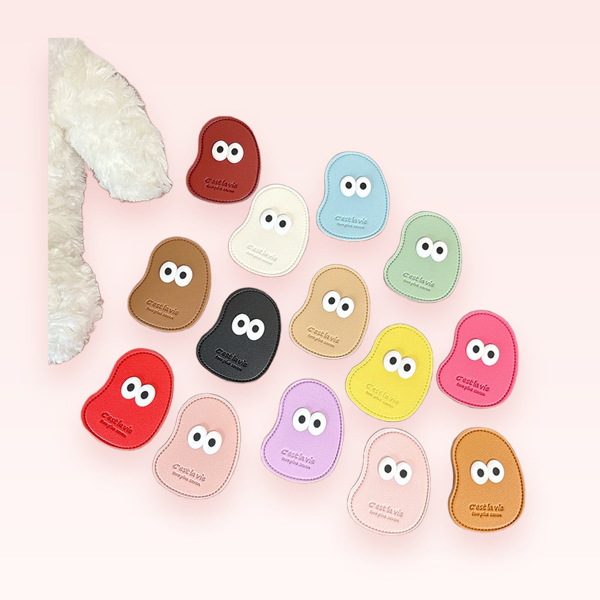 Cute Cartoon Bean Phone Grip | Kawaii Googly Eye Pop Socket Stand