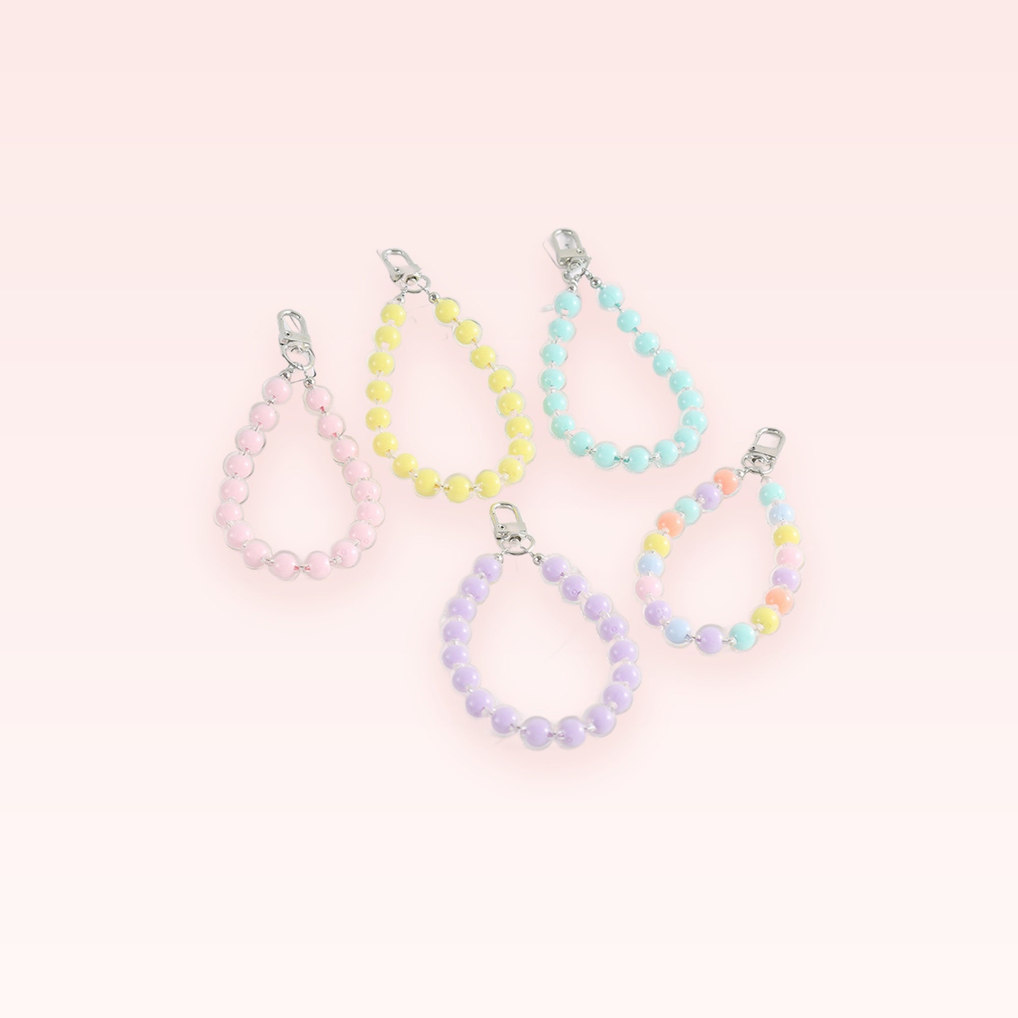 Pastel Beaded Phone Charm Strap | Cute Acrylic Wrist Lanyard