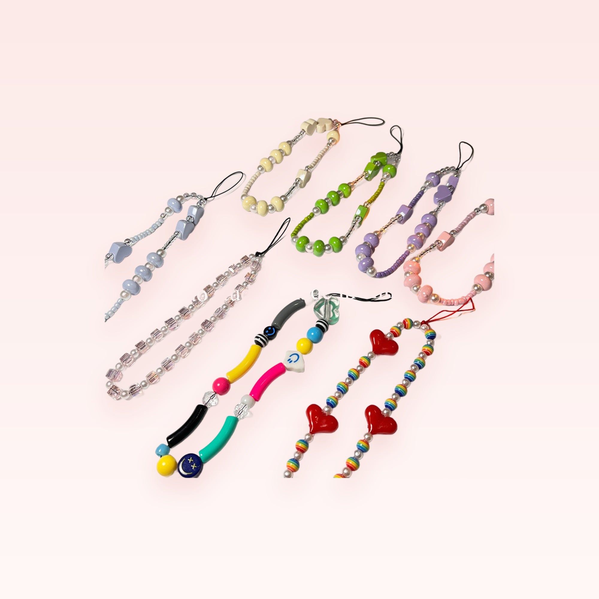 Kawaii Beaded Phone Charm Strap | Cute Wrist Lanyard | Y2K Aesthetic | Gift for Her | Trendy Phone Accessory