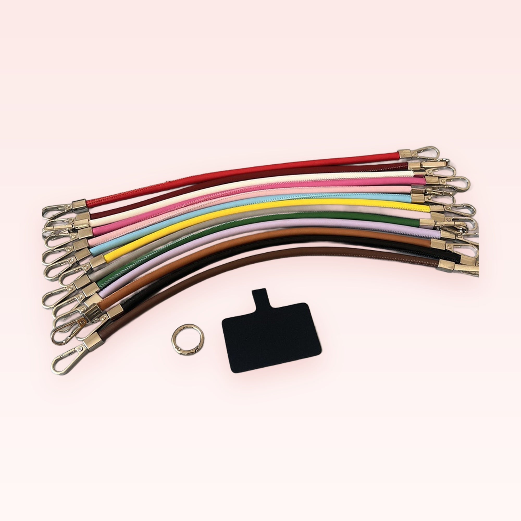 Colorful Faux Leather Phone Lanyard Straps | Aesthetic Wristlet Keychain with Metal Clasps