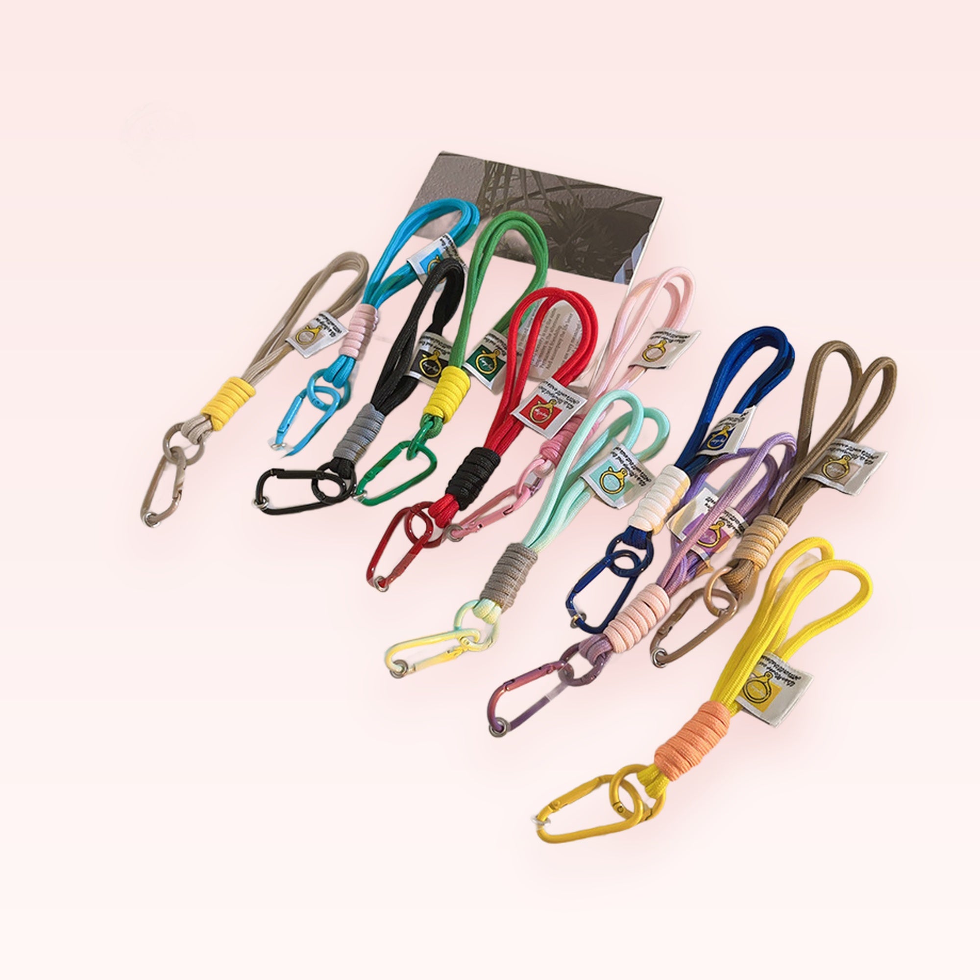 Colorful Braided Rope Phone Charm Strap | Aesthetic Wrist Lanyard with Carabiner Clip