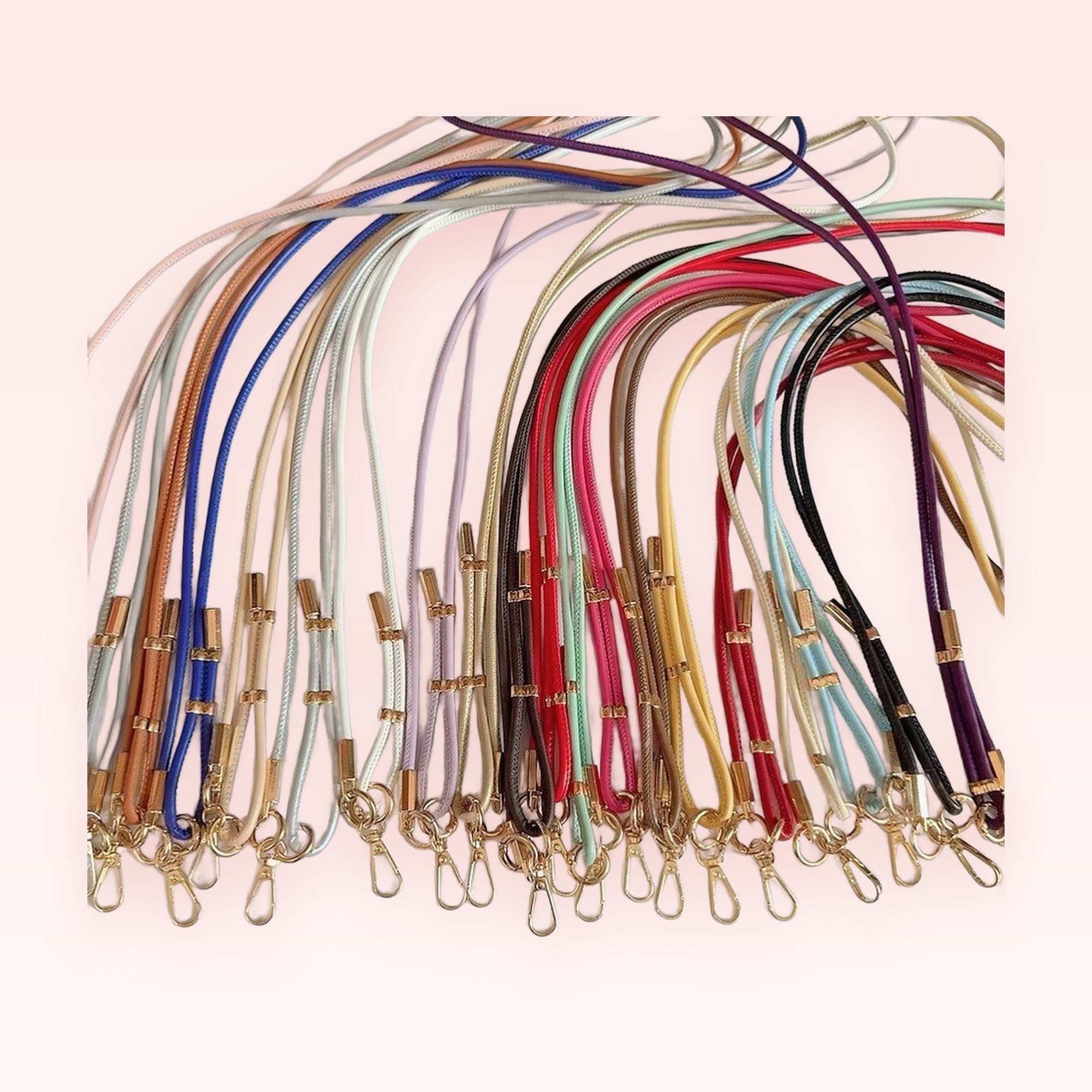Colorful Braided Leather Phone Lanyard | Adjustable Crossbody Strap with Gold Clasps